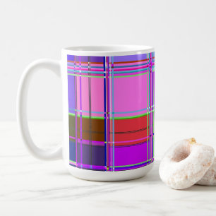 Taza De Café Tela de cuadros rosa Patrón de tela de Madras