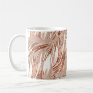 Taza De Café Tela de seda dorada: textura metálica 3D.