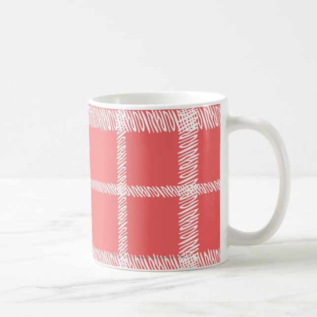 Taza De Café Tela escocesa LtPink (Derecha)