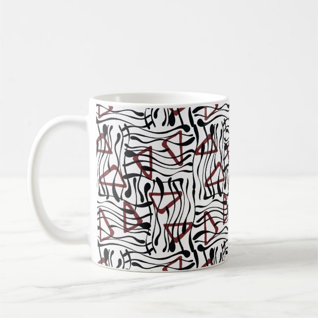 Taza De Café Tela Geométrica: Diseño de patrones artísticos. (Izquierda)
