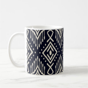 Taza De Café Tela Ikat bordada: Elegancia étnica.