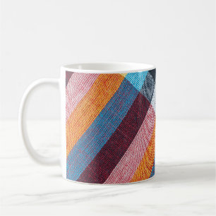 Taza De Café Tela tailandesa: Textura de tela de cierre.