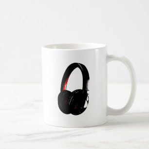 Taza De Café Teléfono de cabeza de arte pop para auriculares