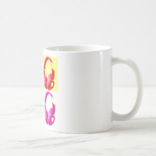 Taza De Café Teléfono de la cabeza de arte pop de cuatro colore