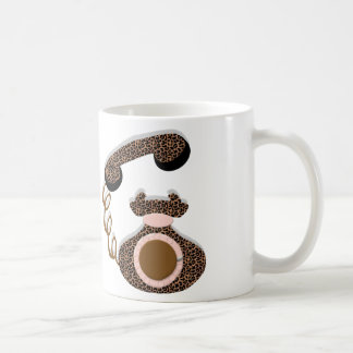 Taza De Café Teléfono del leopardo con el arco
