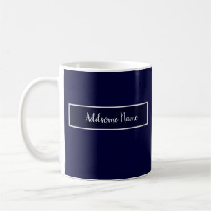 Taza De Café Teléfono móvil azul de la Marina de color sólido