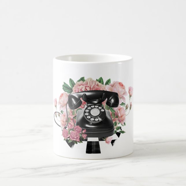 Taza De Café Teléfono rotatorio del vintage (Centro)