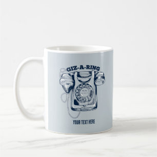 Taza De Café Teléfono telefónico de Rotary Azul