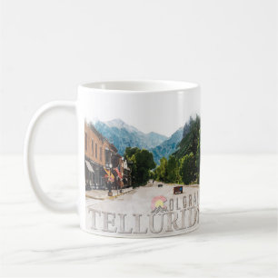 Taza De Café Telluride Colorado Ski Mountains Watercolor