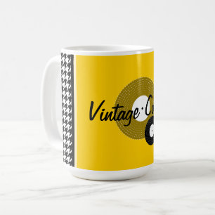 Taza De Café Tema amarillo, negro y blanco de los años 50