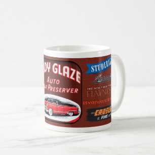 TAZA DE CAFÉ TEMA DE CAFÉ DE PUBLICIDAD AUTOMÓVIL DE RETRO