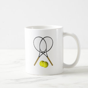 Taza De Café Tema de deporte de tenis de dobles