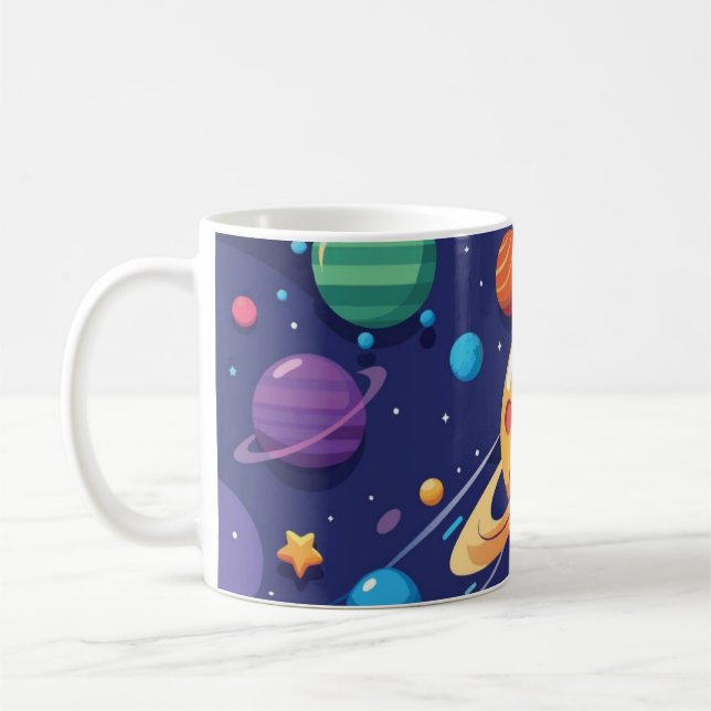 Taza De Café tema de espacio y planeta (Izquierda)