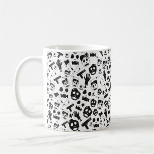 Taza De Café Tema de fondo del patrón sin foco zombi vintage