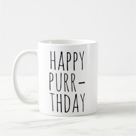 Taza De Café Tema de gato de cumpleaños Feliz Purr‑cumpleaños