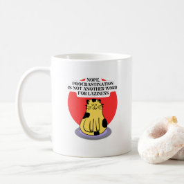 Taza De Café Tema de Gato Meme de Procrastinación