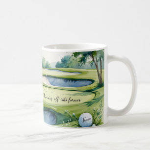 Taza De Café Tema de los bodas de golf en el campo