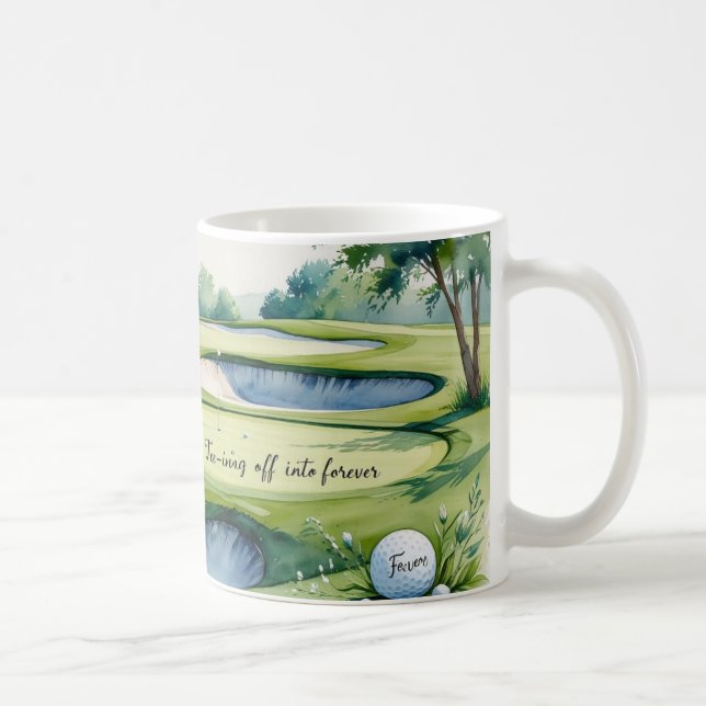 Taza De Café Tema de los bodas de golf en el campo (Derecha)