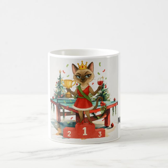 Taza De Café Tema de los Navidades de Ping Pong (Centro)