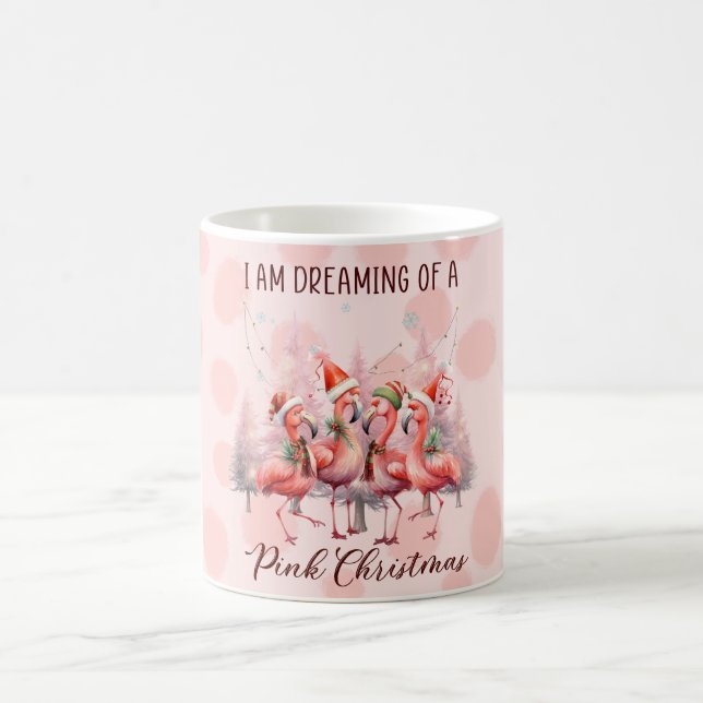 Taza De Café Tema de los Navidades rosados de Flamingo (Centro)