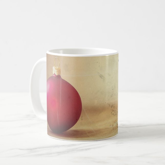 Taza De Café tema de Navidad con bola de Navidad (Anverso izquierdo)