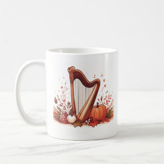 Taza De Café Tema de otoño Harp Pumpkin Mug