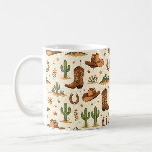 Taza De Café Tema de país occidental con cactus