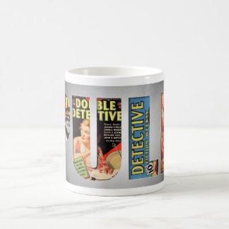 TAZA DE CAFÉ TEMA DE REVISTA PULP VINTAGE