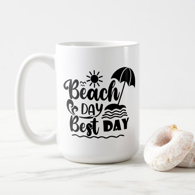 Taza De Café Tema de vacaciones de verano (Con donut)