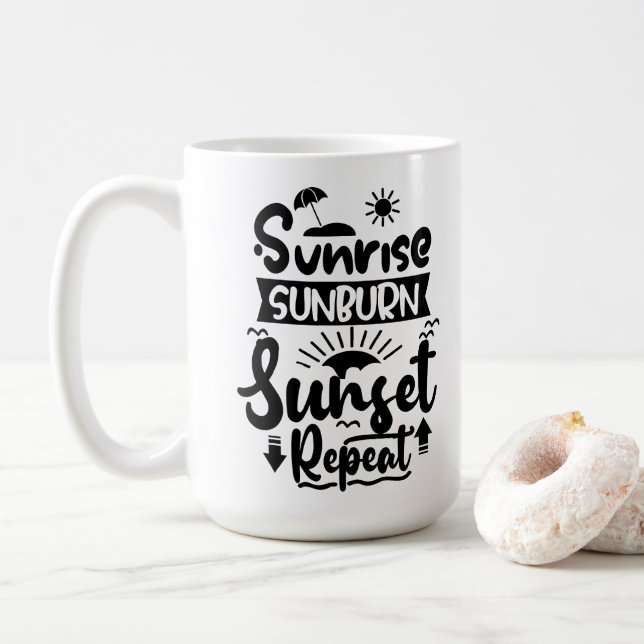 Taza De Café Tema de vacaciones de verano (Con donut)