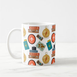 Taza De Café Tema de viajes de vacaciones retro