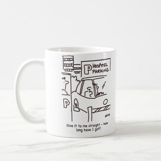 Taza De Café Tema del estacionamiento de coches en el hospital (Izquierda)