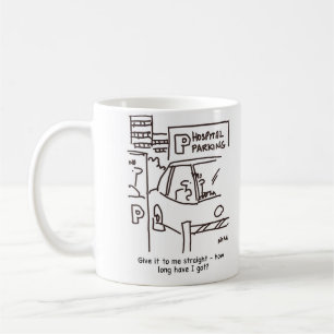 Taza De Café Tema del estacionamiento del coche del hospital