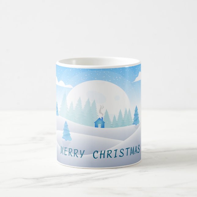Taza De Café Tema del invierno Feliz Navidad Clásico Mug (Centro)