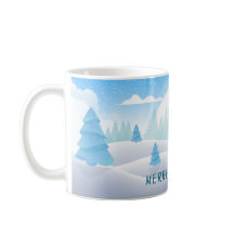 Tema del invierno Feliz Navidad Clásico Mug
