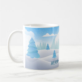 Taza De Café Tema del invierno Feliz Navidad Clásico Mug
