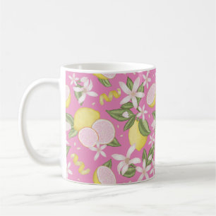 Taza De Café Tema del limón rosa