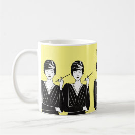 Taza De Café Tema del Modelo de Glam Flapper de los años 20. No