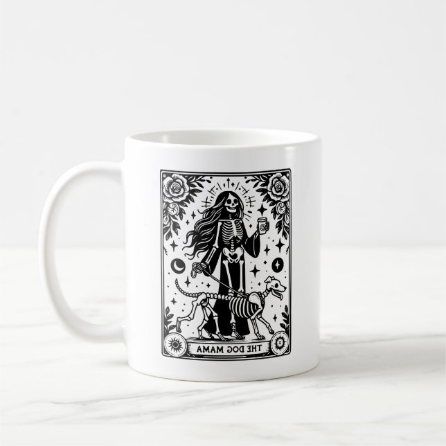Taza De Café Tema del perro Mamá Tarot (Izquierda)