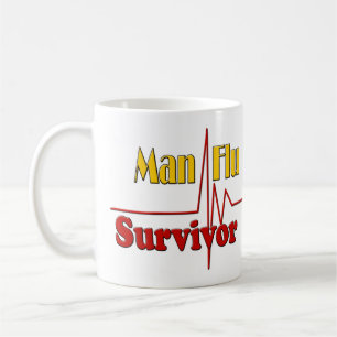 Taza De Café Tema del superviviente de la gripe del hombre