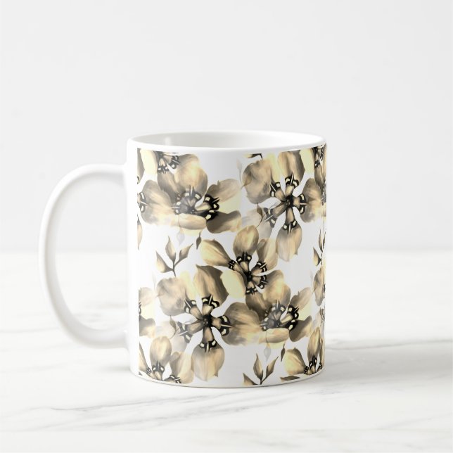 Taza De Café Tema floral sin foco de Sudáfrica (Izquierda)