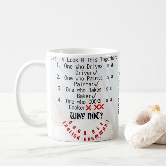 Taza De Café Tema gramatical inglés (Con donut)