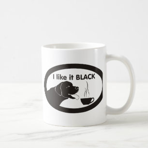 Taza De Café Tema negro del café de Labrador