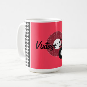 Taza De Café Tema rosa, negro y blanco de los años 50