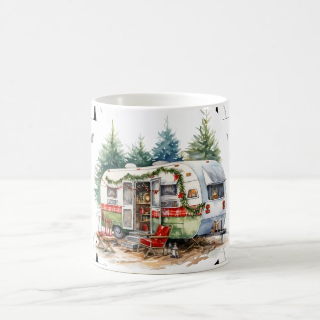 Taza De Café Temas de Navidades de campamento (Centro)