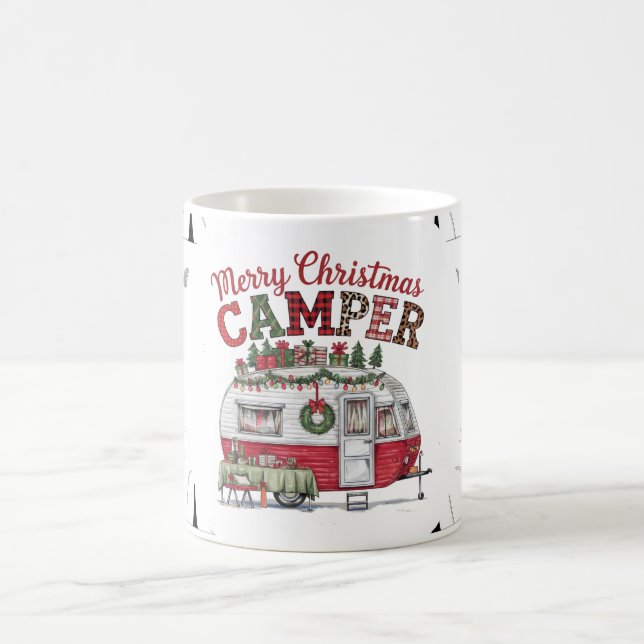 Taza De Café Temas de Navidades de campamento (Centro)