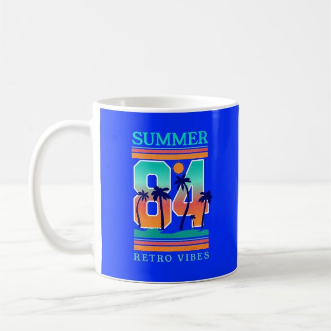 Taza De Café Temática de la playa Retro Vibe de 1984 (Izquierda)
