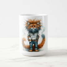 Taza de café temática para adultos con gato fieste