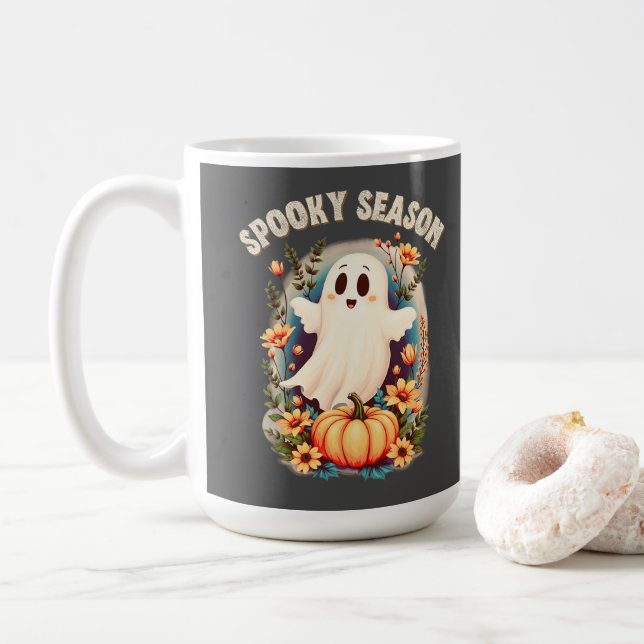 Taza De Café Temblorosa temporada de adormecimiento fantasma fl (Con donut)