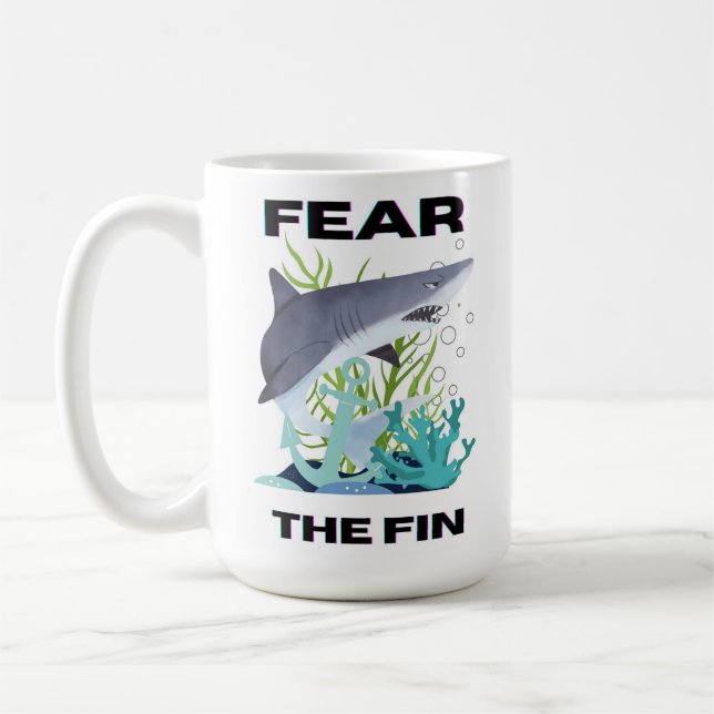 Taza De Café temer al tiburón aleta (Izquierda)